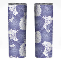 Purple Aloha Hawaii Skinny Tumbler Monstera Hibiscus Plumeria Seamless Vibes LT14 Purple - Polynesian Pride