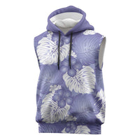 Purple Aloha Hawaii Sleeveless Hoodie Monstera Hibiscus Plumeria Seamless Vibes LT14 Purple - Polynesian Pride