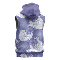 Purple Aloha Hawaii Sleeveless Hoodie Monstera Hibiscus Plumeria Seamless Vibes LT14 - Polynesian Pride