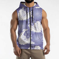 Purple Aloha Hawaii Sleeveless Zip Hoodie Monstera Hibiscus Plumeria Seamless Vibes LT14 - Polynesian Pride