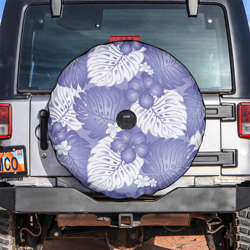 Purple Aloha Hawaii Spare Tire Cover Monstera Hibiscus Plumeria Seamless Vibes LT14 Purple - Polynesian Pride