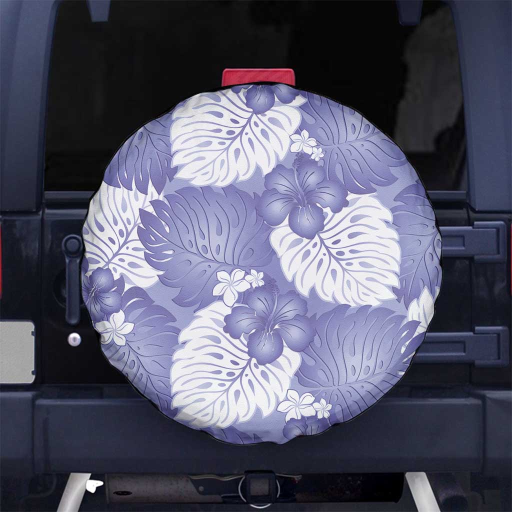 Purple Aloha Hawaii Spare Tire Cover Monstera Hibiscus Plumeria Seamless Vibes LT14 No hole Purple - Polynesian Pride