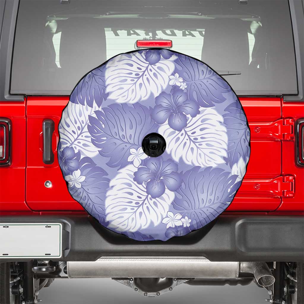 Purple Aloha Hawaii Spare Tire Cover Monstera Hibiscus Plumeria Seamless Vibes LT14 - Polynesian Pride