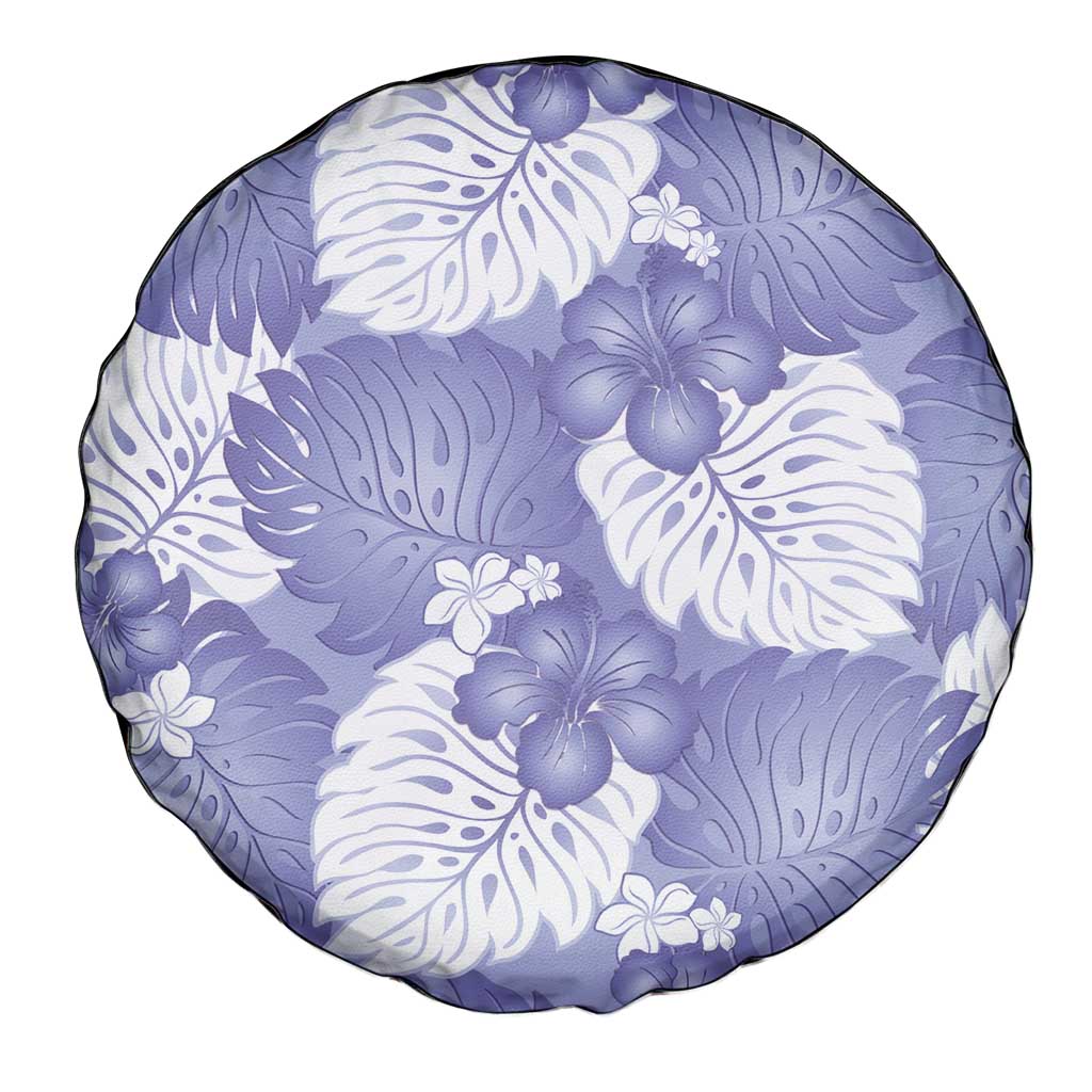 Purple Aloha Hawaii Spare Tire Cover Monstera Hibiscus Plumeria Seamless Vibes LT14 - Polynesian Pride