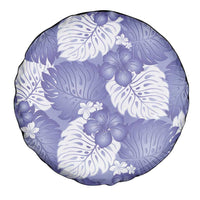 Purple Aloha Hawaii Spare Tire Cover Monstera Hibiscus Plumeria Seamless Vibes LT14 - Polynesian Pride