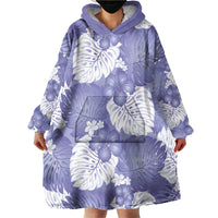 Purple Aloha Hawaii Wearable Blanket Hoodie Monstera Hibiscus Plumeria Seamless Vibes LT14 - Polynesian Pride