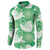 Green Aloha Hawaii Button Sweatshirt Monstera Hibiscus Plumeria Seamless Vibes - Polynesian Pride
