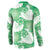 Green Aloha Hawaii Button Sweatshirt Monstera Hibiscus Plumeria Seamless Vibes - Polynesian Pride