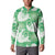 Green Aloha Hawaii Button Sweatshirt Monstera Hibiscus Plumeria Seamless Vibes - Polynesian Pride