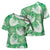 Green Aloha Hawaii Cross Shoulder Shirt Monstera Hibiscus Plumeria Seamless Vibes - Polynesian Pride