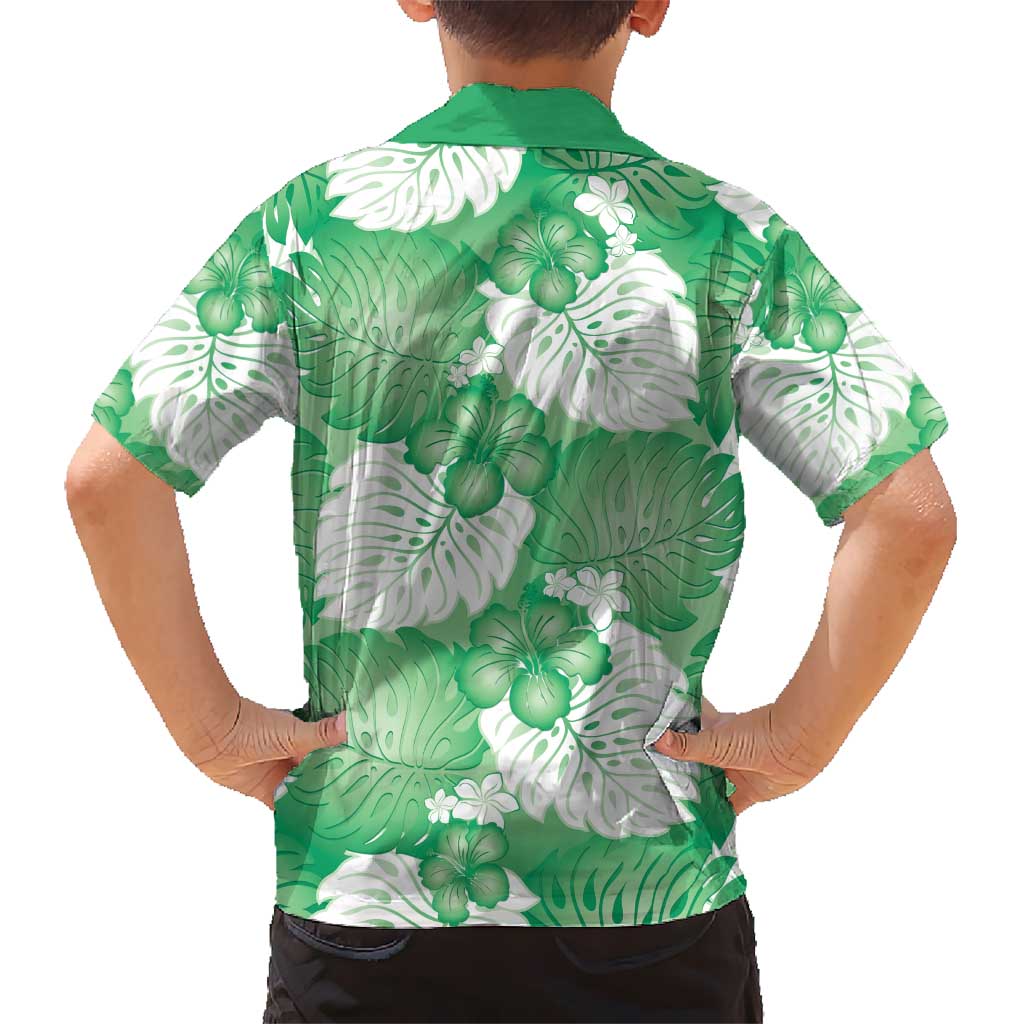 Green Aloha Hawaii Hawaiian Shirt Monstera Hibiscus Plumeria Seamless Vibes - Polynesian Pride