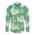 Green Aloha Hawaii Long Sleeve Button Shirt Monstera Hibiscus Plumeria Seamless Vibes - Polynesian Pride