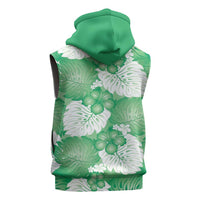 Green Aloha Hawaii Sleeveless Hoodie Monstera Hibiscus Plumeria Seamless Vibes LT14 - Polynesian Pride