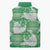 Green Aloha Hawaii Sleeveless Puffer Jacket Monstera Hibiscus Plumeria Seamless Vibes - Polynesian Pride