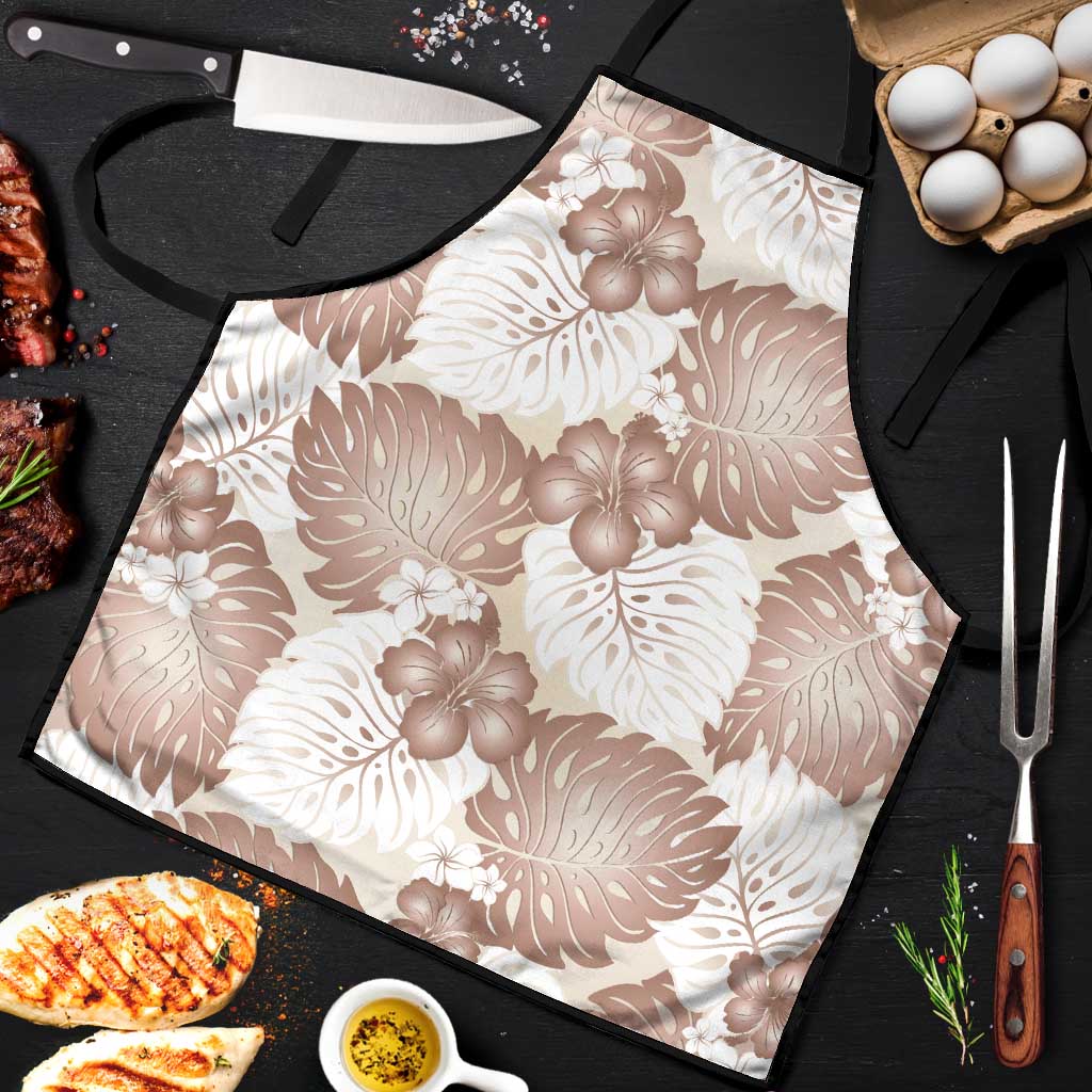 Mocha Mousse Aloha Hawaii Apron Monstera Hibiscus Plumeria Seamless Vibes - Polynesian Pride