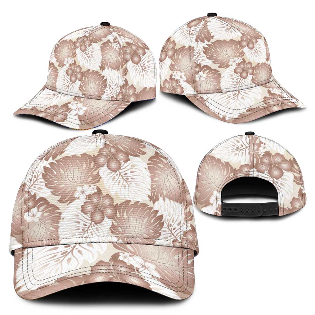 Mocha Mousse Aloha Hawaii Classic Cap Monstera Hibiscus Plumeria Seamless Vibes - Polynesian Pride