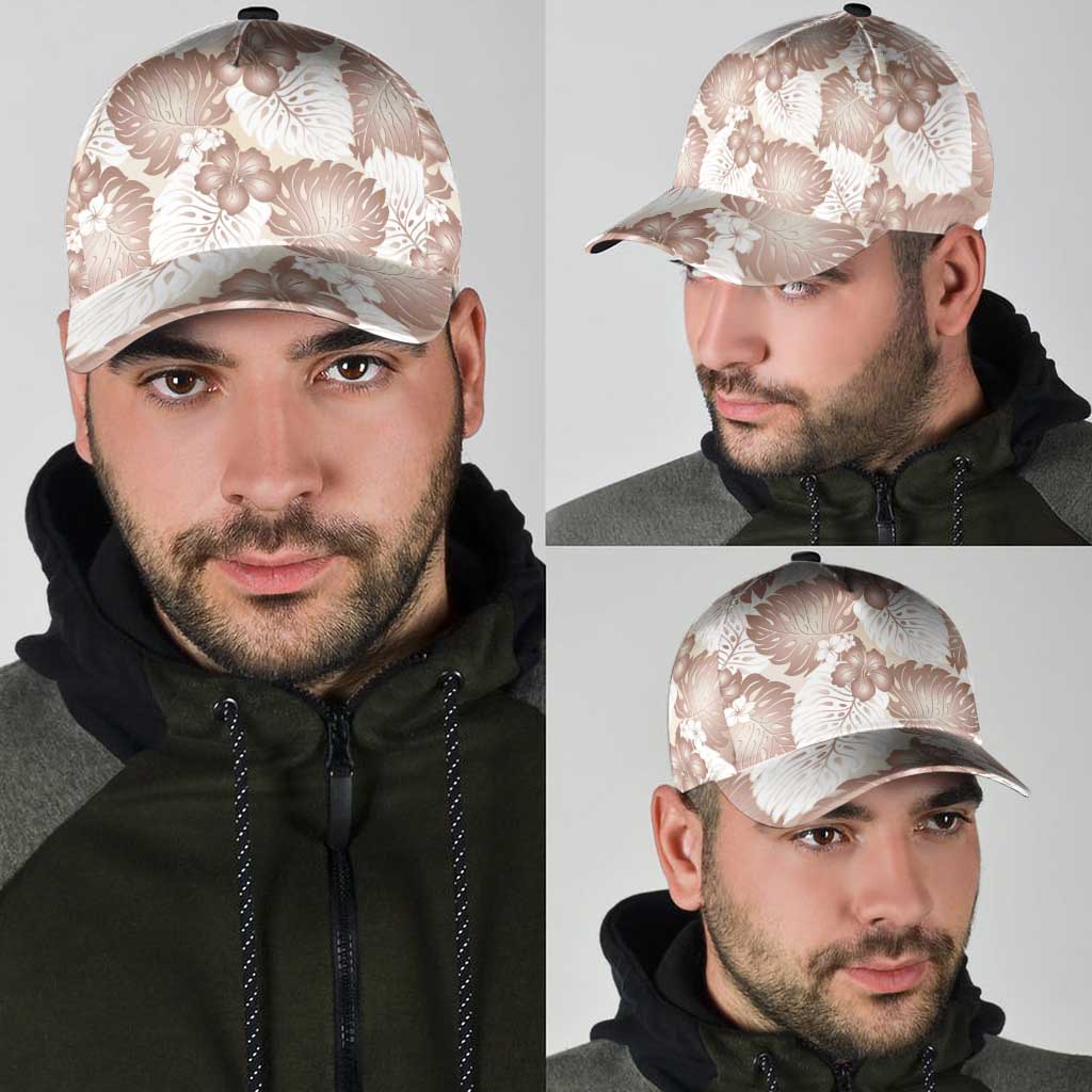 Mocha Mousse Aloha Hawaii Classic Cap Monstera Hibiscus Plumeria Seamless Vibes - Polynesian Pride