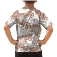 Mocha Mousse Aloha Hawaii Family Matching Mermaid Dress and Hawaiian Shirt Monstera Hibiscus Plumeria Seamless Vibes LT14 - Polynesian Pride