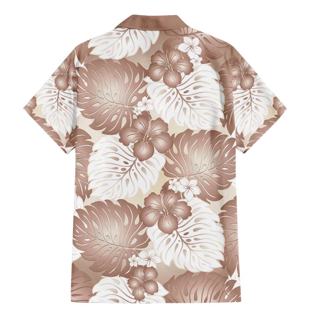 Mocha Mousse Aloha Hawaii Family Matching Mermaid Dress and Hawaiian Shirt Monstera Hibiscus Plumeria Seamless Vibes LT14 - Polynesian Pride