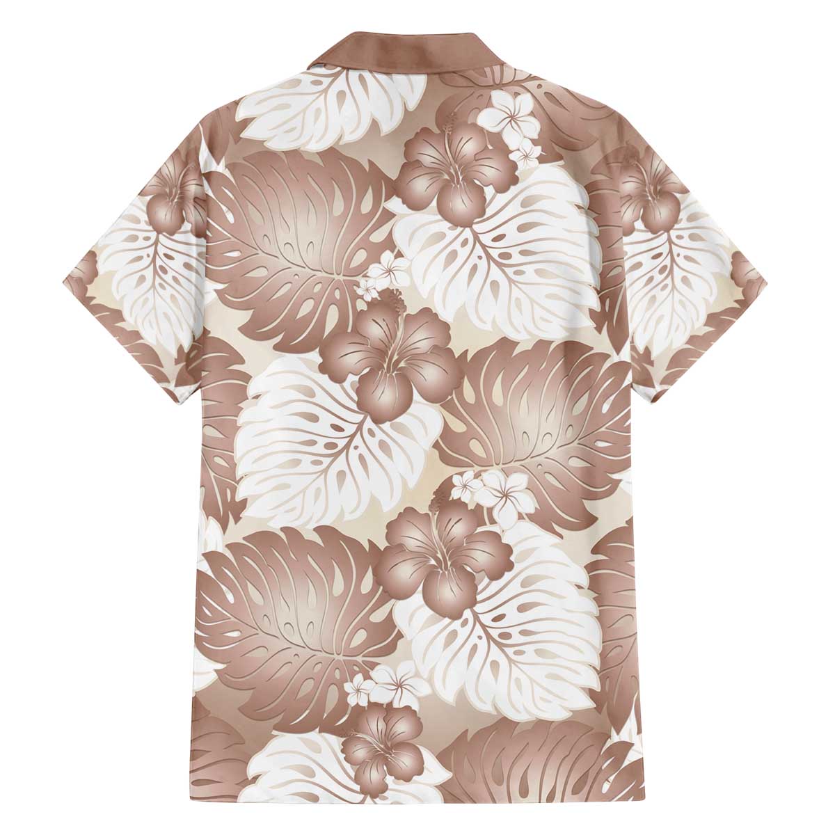 Mocha Mousse Aloha Hawaii Family Matching Off The Shoulder Long Sleeve Dress and Hawaiian Shirt Monstera Hibiscus Plumeria Seamless Vibes LT14 - Polynesian Pride