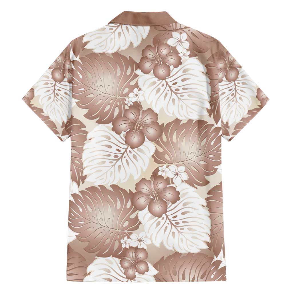 Mocha Mousse Aloha Hawaii Family Matching Puletasi and Hawaiian Shirt Monstera Hibiscus Plumeria Seamless Vibes LT14 - Polynesian Pride