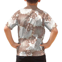 Mocha Mousse Aloha Hawaii Family Matching Tank Maxi Dress and Hawaiian Shirt Monstera Hibiscus Plumeria Seamless Vibes LT14 - Polynesian Pride