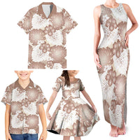 Mocha Mousse Aloha Hawaii Family Matching Tank Maxi Dress and Hawaiian Shirt Monstera Hibiscus Plumeria Seamless Vibes LT14 - Polynesian Pride