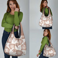 Mocha Mousse Aloha Hawaii Grocery Bag Monstera Hibiscus Plumeria Seamless Vibes - Polynesian Pride