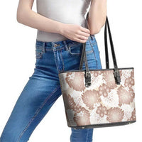 Mocha Mousse Aloha Hawaii Leather Tote Bag Monstera Hibiscus Plumeria Seamless Vibes - Polynesian Pride