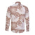 Mocha Mousse Aloha Hawaii Long Sleeve Button Shirt Monstera Hibiscus Plumeria Seamless Vibes - Polynesian Pride