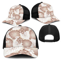 Mocha Mousse Aloha Hawaii Mesh Trucker Cap Monstera Hibiscus Plumeria Seamless Vibes - Polynesian Pride