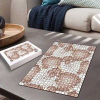 Mocha Mousse Aloha Hawaii Puzzle Monstera Hibiscus Plumeria Seamless Vibes - Polynesian Pride