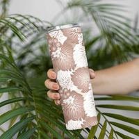 Mocha Mousse Aloha Hawaii Skinny Tumbler Monstera Hibiscus Plumeria Seamless Vibes LT14 - Polynesian Pride