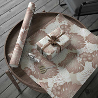 Mocha Mousse Aloha Hawaii Wrapping Paper Monstera Hibiscus Plumeria Seamless Vibes LT14 - Polynesian Pride