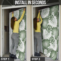 Sage Green Aloha Hawaii Door Cover Monstera Hibiscus Plumeria Seamless Vibes LT14 - Polynesian Pride
