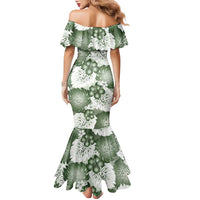 Sage Green Aloha Hawaii Family Matching Mermaid Dress and Hawaiian Shirt Monstera Hibiscus Plumeria Seamless Vibes LT14 - Polynesian Pride