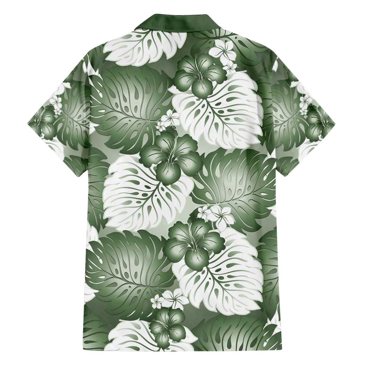 Sage Green Aloha Hawaii Family Matching Off The Shoulder Long Sleeve Dress and Hawaiian Shirt Monstera Hibiscus Plumeria Seamless Vibes LT14 - Polynesian Pride
