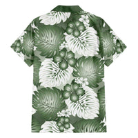 Sage Green Aloha Hawaii Family Matching Off The Shoulder Long Sleeve Dress and Hawaiian Shirt Monstera Hibiscus Plumeria Seamless Vibes LT14 - Polynesian Pride
