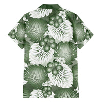 Sage Green Aloha Hawaii Family Matching Off Shoulder Maxi Dress and Hawaiian Shirt Monstera Hibiscus Plumeria Seamless Vibes LT14 - Polynesian Pride