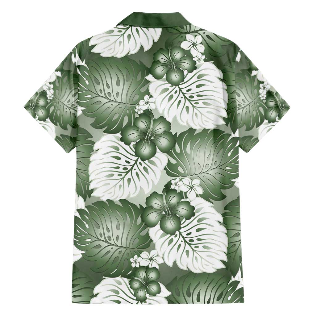 Sage Green Aloha Hawaii Hawaiian Shirt Monstera Hibiscus Plumeria Seamless Vibes LT14 - Polynesian Pride