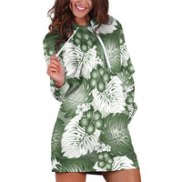 Sage Green Aloha Hawaii Hoodie Dress Monstera Hibiscus Plumeria Seamless Vibes LT14 Sage Green - Polynesian Pride