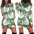 Sage Green Aloha Hawaii Hoodie Dress Monstera Hibiscus Plumeria Seamless Vibes - Polynesian Pride
