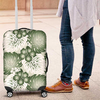 Sage Green Aloha Hawaii Luggage Cover Monstera Hibiscus Plumeria Seamless Vibes LT14 Sage Green - Polynesian Pride