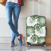 Sage Green Aloha Hawaii Luggage Cover Monstera Hibiscus Plumeria Seamless Vibes LT14 - Polynesian Pride