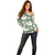 Sage Green Aloha Hawaii Off Shoulder Sweater Monstera Hibiscus Plumeria Seamless Vibes - Polynesian Pride