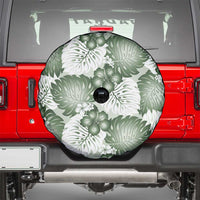 Sage Green Aloha Hawaii Spare Tire Cover Monstera Hibiscus Plumeria Seamless Vibes LT14 - Polynesian Pride