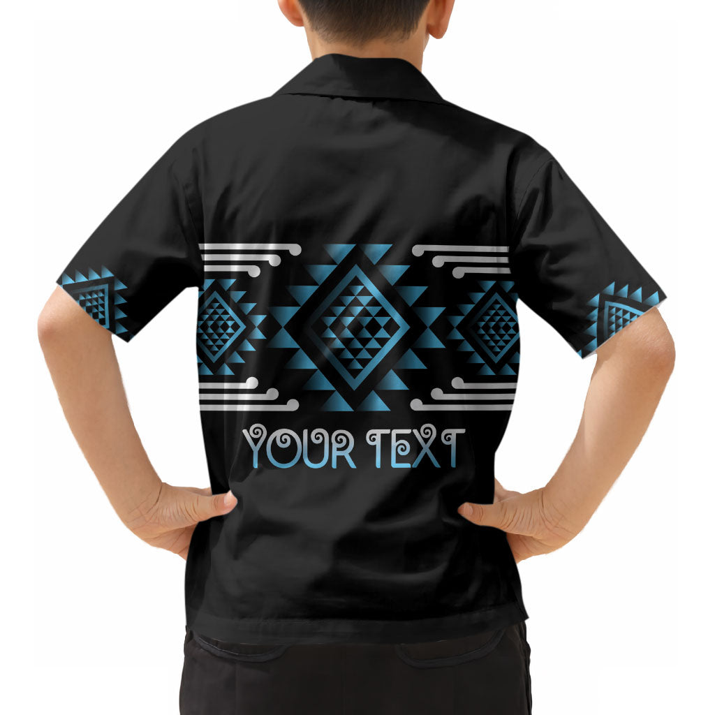 Aotearoa Atua Ranginui Personalised Kid Hawaiian Shirt Maori Sky Father Taniko Motifs LT14 - Polynesian Pride