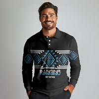 Aotearoa Atua Ranginui Personalised Long Sleeve Polo Shirt Maori Sky Father Taniko Motifs LT14 - Polynesian Pride