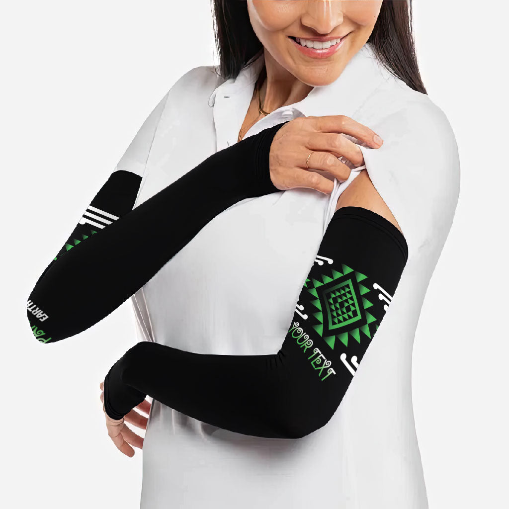 Aotearoa Atua Papatuanuku Personalised Arm Sleeves Maori Earth Mother Taniko Motifs LT14 - Polynesian Pride