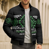 Aotearoa Atua Papatuanuku Personalised Bomber Puffer Jacket Maori Earth Mother Taniko Motifs LT14 - Polynesian Pride